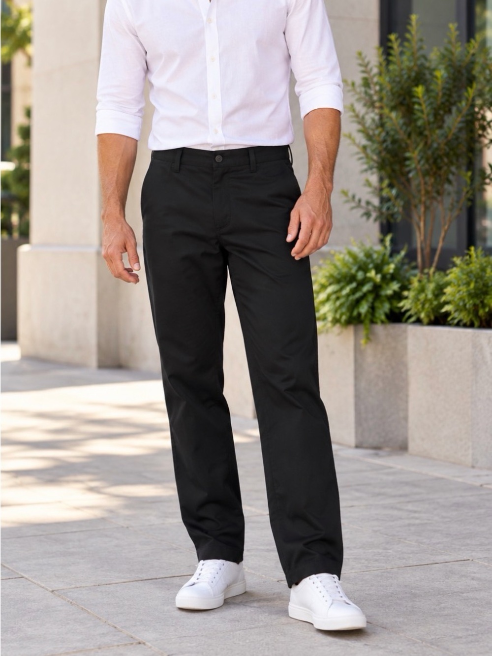 Dockers Men’s Black 100% Cotton Straight Leg Chino Pants 34x30